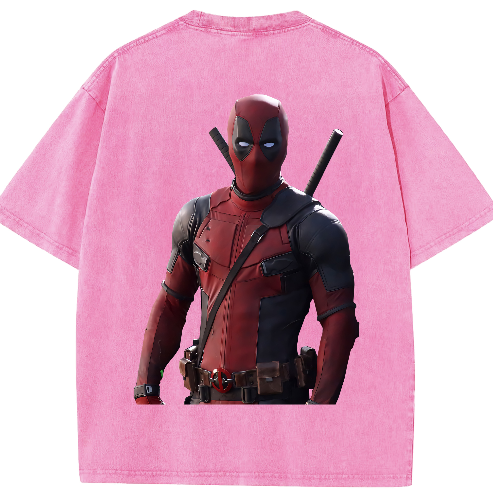 （画像用） Deadpool デッドプール 綿100% ヴィンテージ風 半袖Tシャツ（背面プリント）